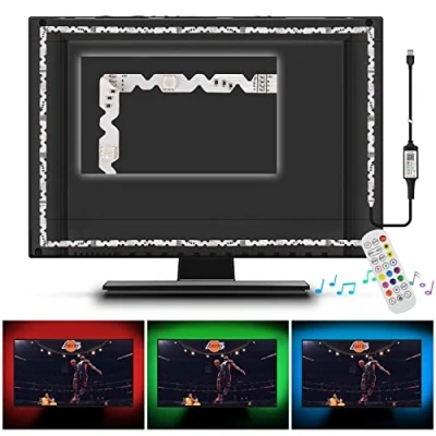 Afbeelding van DANCRA Led tv achtergrondverlichting, RGB ledstrip voor 60 tot 80 inch, 5 m, USB ledstrip, app bediening, biasverlichting HDTV, pc scherm, slaapkamer, speelkamer, kamerdecoratie
