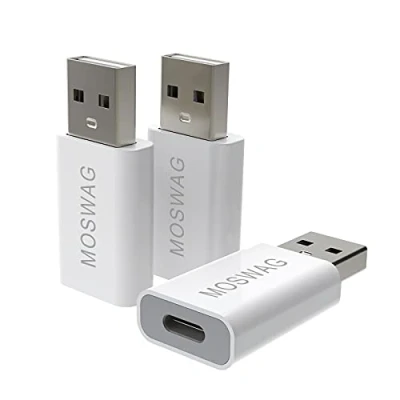 Afbeelding van MOSWAG 3 pakjes USB C adapters naar Adapter Male Female Compatibel met Apple MagSafe, iMac, MacBook Pro, laptop, pc, computer en meer
