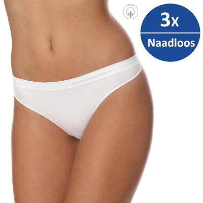 Afbeelding van Brubeck Dames Ondergoed String Naadloos Elastisch Katoen 3 Pack Wit XL