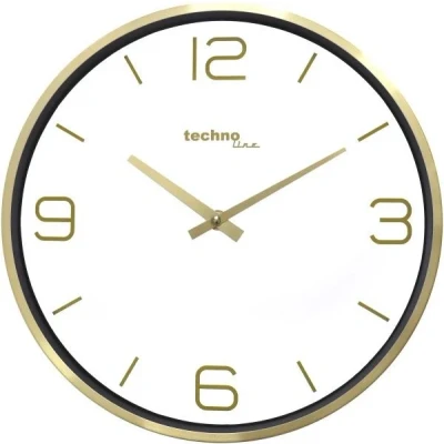 Afbeelding van Technoline WT7280 Klassieke wandklok, contrastrijk en goed afleesbaar, 30 cm, goud