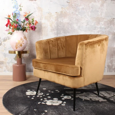 Afbeelding van DS4U Norah fauteuil Velvet goud