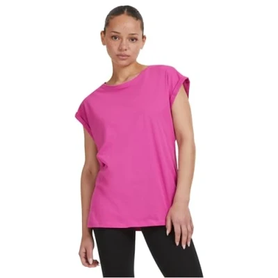 Afbeelding van Urban Classics Extended Shoulder Tshirt basic, Dames, Maat: Small, Brightviolet