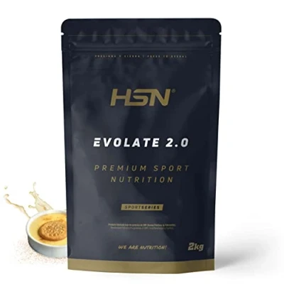 Afbeelding van HSN Evolate 2.0 weiproteïne isolaat, vanillesmaak, 2 kg = 67 blikjes per verpakking, wei proteïne isolaten CFM + spijsverteringsenzymen, niet GMO, vegetarisch, gluten en sojavrij