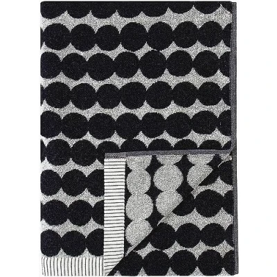 Afbeelding van Marimekko Räsymatto handdoek zwart badhanddoek 70 x 150 cm.