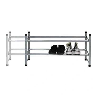 Afbeelding van Hyfive Schoenenrek 2 Tier Uitschuifbare Schoen Opslag Organizer Hal Netjes Garderobe Ruimtebesparend