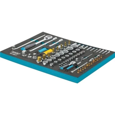 Afbeelding van Hazet 163 138/77 Dopsleutelset Metrisch 1/4 (6.3 mm), 1/2 (12.5 mm) 77 delig
