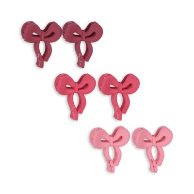 Afbeelding van Konges Sløjd 6 Pack Hairclips Bow Pink Mix