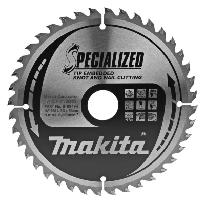 Afbeelding van Makita B 09494 Cirkelzaagblad Hout (noest/spijker) 185x30x1,3mm