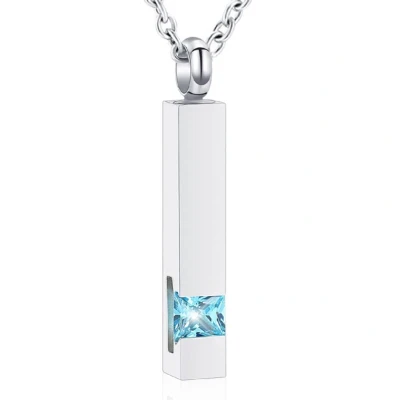 Afbeelding van Luxe Ashanger Met Ketting Assieraad Zilverkleurig Aqua Steen As Gedenksieraad Urn Incl. vuller