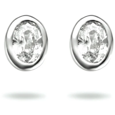 Afbeelding van Zilver Gerhodineerde Oorknoppen zirkonia 1333591 Sieraden compleet horloge Zilverkleur