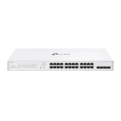 Afbeelding van TP Link Festa FS328GP 28 poorts Gigabit Switch, 24x 802.3af/at PoE+ poorten, 4x SFP sleuven, 250W totaal PoE budget, tot 30W vermogen per poort, gratis cloudbeheer