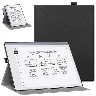 Afbeelding van Fintie Roterende hoes voor Remarkable 2 digitale papieren tablet 10,3 inch (2020 uitgebracht) 360 graden draaibare slanke beschermende standaardhoes met penhouder, past niet opmerkelijk 1, zwart