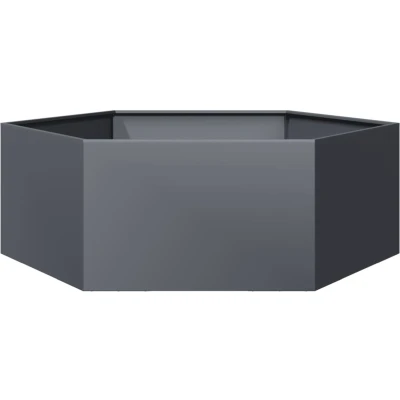 Afbeelding van vidaXL Plantenbak zeshoek 138x120x45 cm staal antracietkleurig