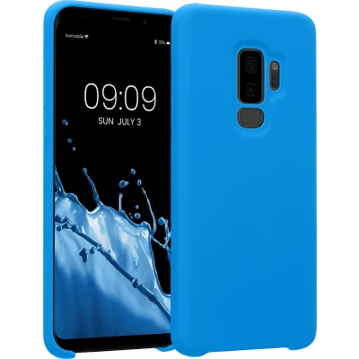 Afbeelding van kwmobile telefoonhoesje geschikt voor Samsung Galaxy S9 Plus Hoesje met siliconen coating Smartphone case in stralend blauw