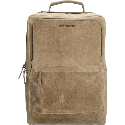 Afbeelding van Hide &amp; Stitches Idaho Rustic Rugzak donkerzand Damestas Leren tas