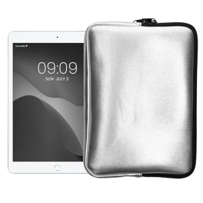 Afbeelding van kwmobile universele Tablet hoes Stevige stijlvolle voor tablets Neopreen sleeve Compatibel met 9,7&quot; 11&quot; zilver