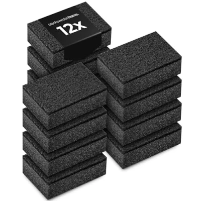 Afbeelding van Black Sweden Home SVAMP Keukenspons, zwart, 12 stuks, spoelspons duurzaam en universeel inzetbaar, vaatspons, poetsspons met schuurvlies