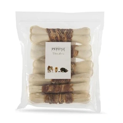 Afbeelding van Petstyle Living Geperst Bot Wit Met Eend 16 CM 6 STUKS