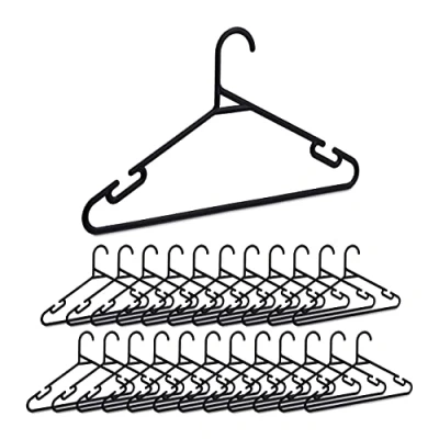Afbeelding van Relaxdays kledinghangers zwart set van 24 kleerhangers plastic dunne broekhangers