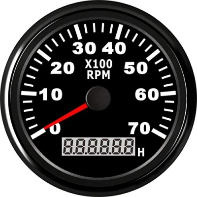 Afbeelding van ELING snelheidsmeter RPM met stopwatch voor auto, vrachtwagen, boot, jacht, 0 7000 omw/min, 85 mm, achtergrondverlichting