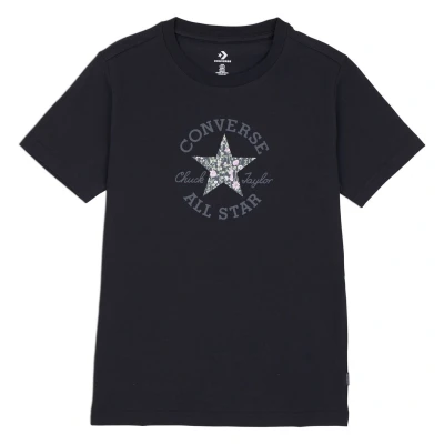 Afbeelding van Converse Chuck Patch TEE Tshirt print, Dames, Maat: Large, Black