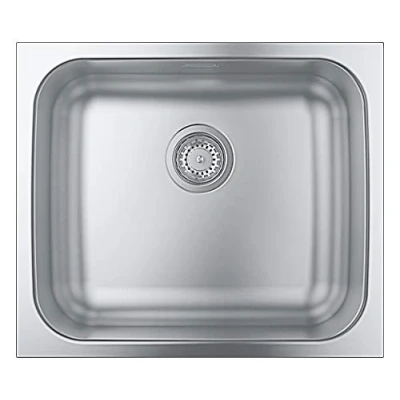 Afbeelding van Grohe rechthoekige enkele spoelbak bladmontage opbouw afvoerplug vuilafstotend waste rvs 304 hxbxd 178x533x457mm 31719sd0