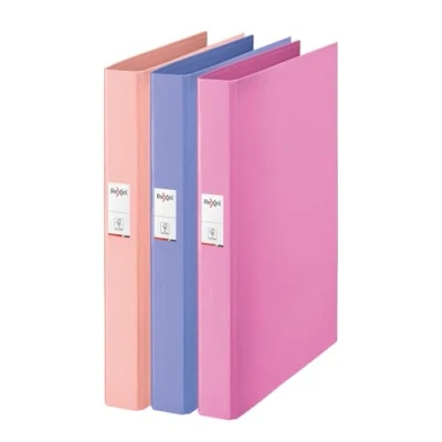 Afbeelding van Rexel Solea A4 ringmap, 25 mm rug, 2 ringen, capaciteit 190 vel, archiefmap voor het organiseren van documenten thuis, school of op kantoor, assortiment, 3 stuks (blauw, roze, perzik)