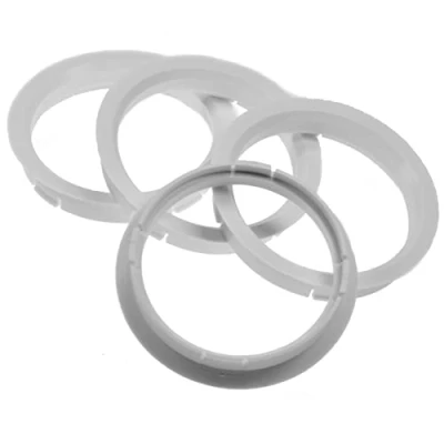 Afbeelding van 4x centreren van 72,5 x 65,1 mm witte rand ringen Made in Germany