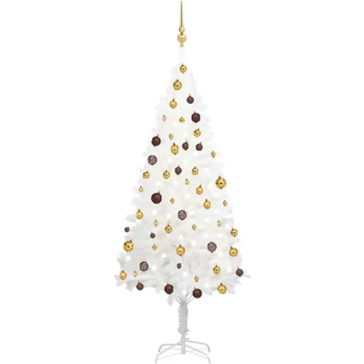 Afbeelding van Kunstkerstboom Met Verlichting En Kerstballen 65 Cm Wit