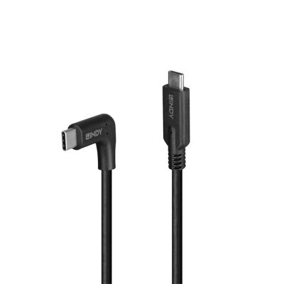 Afbeelding van Lindy 1m USB 3.2 type C kabel 90 schuin (32018) (1 m, Gen 2),