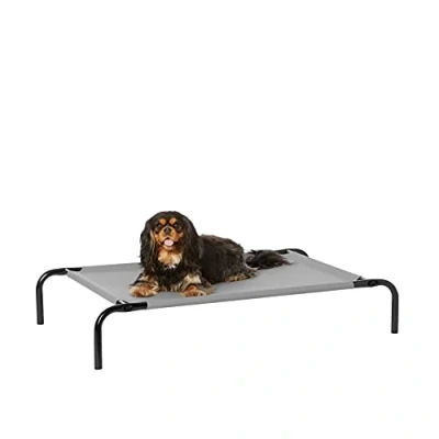 Afbeelding van Amazon Basics Verkoelend verhoogd huisdierbed voor honden, maat S, 90 x 55 19 cm (l b h), grijs
