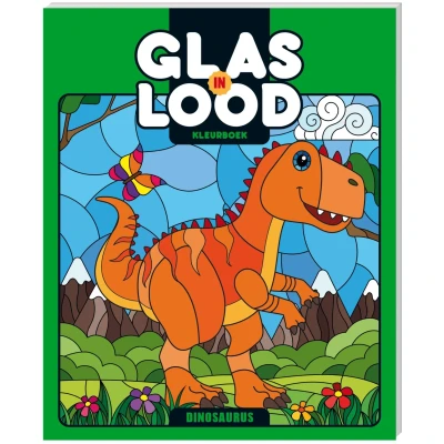 Afbeelding van Kleurboek glas In Lood Dinosaurus (Paperback)