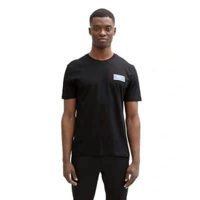 Afbeelding van TOM Tailor Denim Printed Tshirt print, Heren, Maat: XS, Almost black