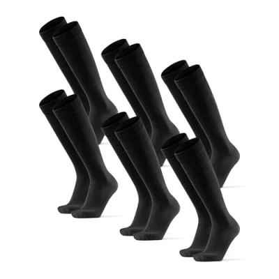 Afbeelding van DANISH ENDURANCE Kniehoge Bamboe Sokken, Knielengte, Super Zacht, Mannen &amp; Vrouwen, 3 of 6 Pack Zwart 43 47