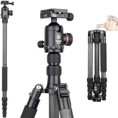 Afbeelding van 10 Lagen Koolstofvezel Reizen Statief Monopod INNOREL RT55C met 36mm panoramische Balkop 360 Graden en Draagtas Professionele Lichtgewicht Compacte Statieven voor Digitale Camera Camcorder DSLR