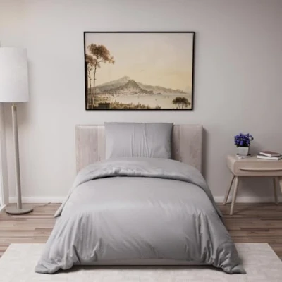 Afbeelding van Dreamzie Dekbedovertrek 135x200 cm met 1 kussensloop 80x80 Antraciet Bedset in 100 procent microvezel Gecertificeerd zonder chemische producten (Oeko TEX)