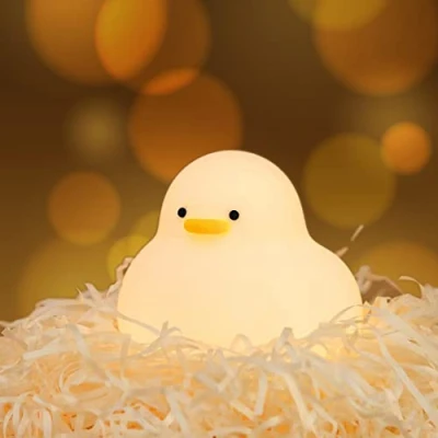 Afbeelding van Schattig eend nachtlampje, Disdarkday siliconen nachtlampje voor kinderen, USB oplaadbaar, timerlicht, grappige kinderkamerdecoratie, Kawaii