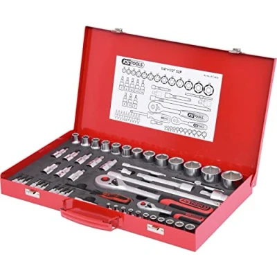 Afbeelding van KS Tools 1/4&quot;+1/2&quot; dopsleutelset 52 dlg 917.4052