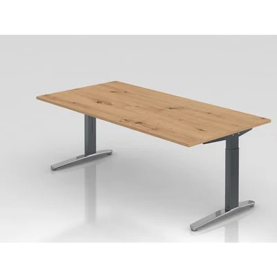 Afbeelding van XTRA XB 2E GC Bureau 200 x 100 Tafelhoogte I In hoogte verstelbaar Knoestige Eiken