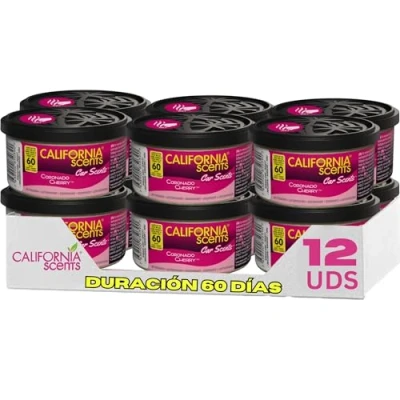 Afbeelding van California Scents CCSCCx12 Luchtverfrisser voor auto, taxi, kantoor, thuis, kersengeur (Coronado Cherry), 12 stuks