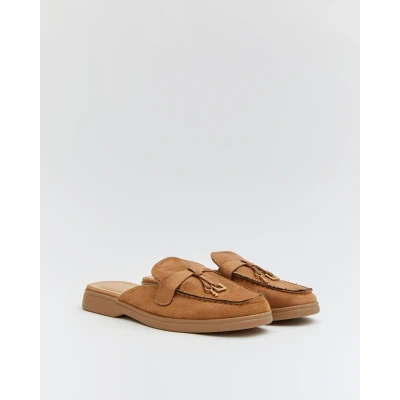 Afbeelding van Dames Loafers Mocassins Camel Suedine Maat 36 Instappers