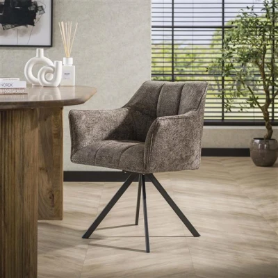 Afbeelding van Hoyz Collection Armstoel Raster Draaibaar 2 Stuks Rich Taupe