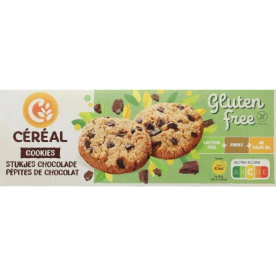 Afbeelding van 6x Céréal Cookies met stukjes Chocolade Glutenvrij en Lactosevrij 150 gr