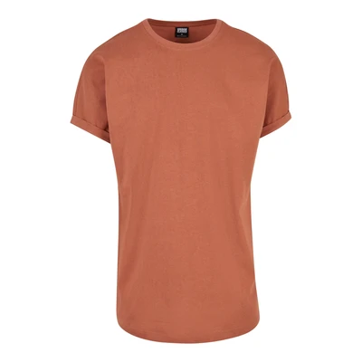 Afbeelding van Urban Classics LONG Shaped Turnup Tshirt basic, Heren, Maat: XXL, Terracotta