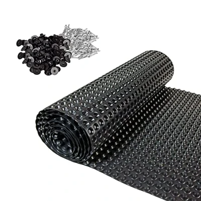 Afbeelding van Noppenfolie set met 100 stuks afdichtnagels (noppenbaan 6,5x0,9m verzinkte montagenagels 3,5x30mm afdichtschijf: 22mm) voor de ideale bevestiging van noppenbaan in verhoogd bed basismuurbescherming
