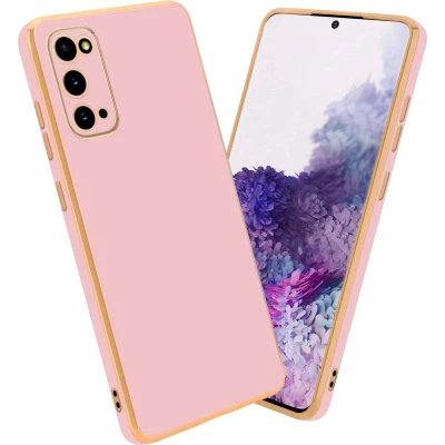 Afbeelding van Cadorabo Hoesje geschikt voor Samsung Galaxy S20 in Glossy Roze Goud Beschermhoes Case Cover van flexibel TPU silicone en met camerabescherming