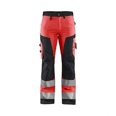 Afbeelding van Blaklader Dames werkbroek High Vis zonder spijkerzakken 7155 1811 Rood/Zwart
