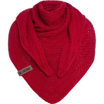 Afbeelding van Knit Factory Sally Halsdoek, Dames, Maat: One Size, Bright red