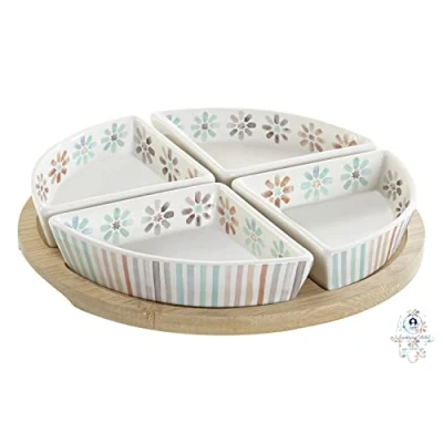 Afbeelding van Snackdienblad DKD Home Decor 21,5 x 1 cm Multicolour Keramiek