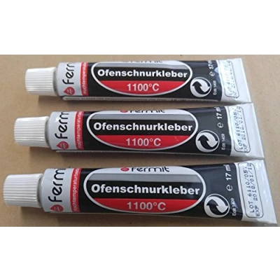 Afbeelding van Afdichtlijnlijm kachellijm hoge temperatuur lijm afdichting 1100 C Fermit 1 tot 5 tubes 17 ml (3 ml)